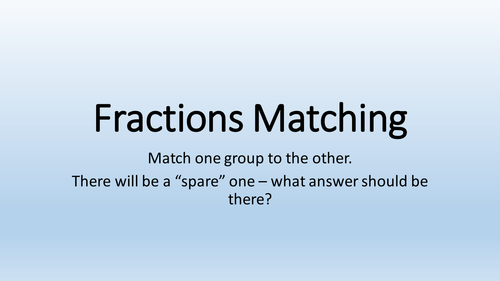 Fractions Matching