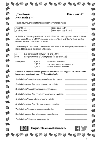 ¿Cuánto es? (How much is it?)