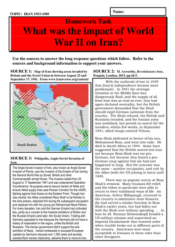 What was the impact of World War II on Iran?