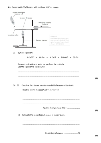 TEST: Quantitative Chem, Triple, AQA GCSE.