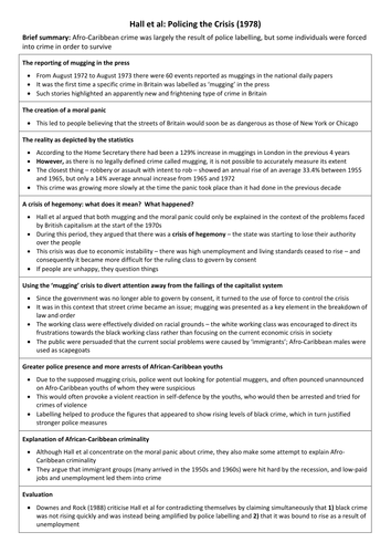 A2 Sociology: Neo-Marxist theories of crime and deviance