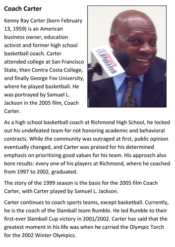 Coach Carter Handout