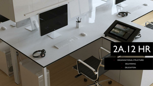 9609 CIE A Level Unit 2 HR Organisational Structures, Delayering, Delegation