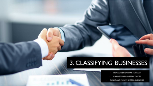 CIE iGCSE Business 0450 Unit 1 Classifying Businesses