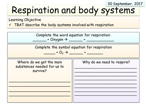 Respiration and body systems