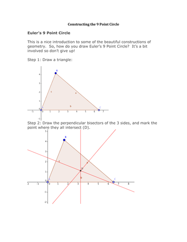 Constructing the 9 point Circle (Feuerbach's or Euler's Circle)