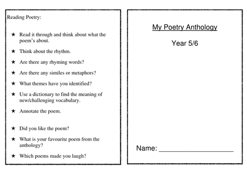 Poetry Anthology Upper KS2