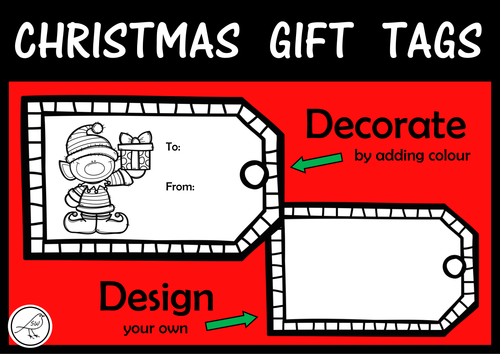Christmas Gift Tags – Black and White Templates