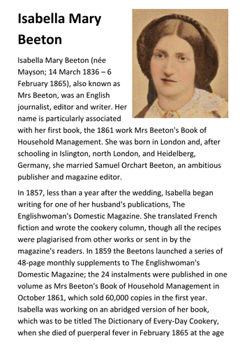 Isabella Mary Beeton Handout