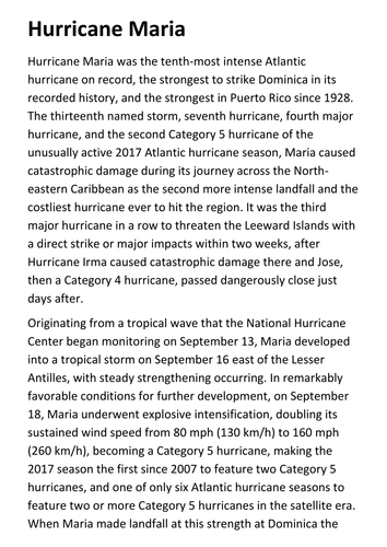 Hurricane Maria Handout