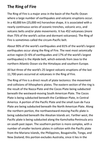 The Ring of Fire Handout