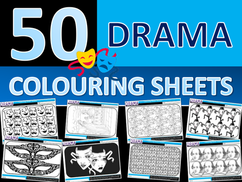 50 x Drama Colouring Sheets Keyword Starter Settler Performing Arts Cover End of Term Fun Activity