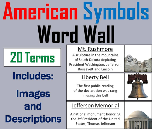 American Symbols Word Wall Cards