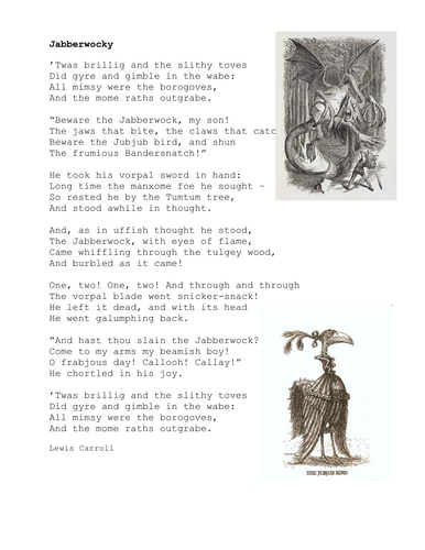 KS3 Poetry: Jabberwocky