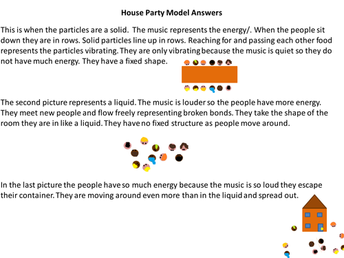 House Party Particles- A creative way of thinking about solids liquids and gases