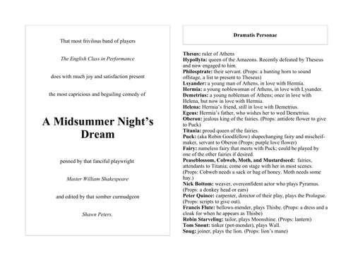 A Midsummer Night's Dream - abridged text | Teaching Resources