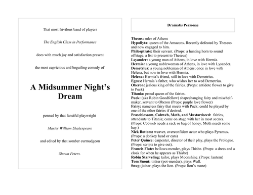 A Midsummer Night's Dream - abridged text