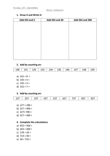 Year 3 Block 2 Addition and Subtraction - Week 1