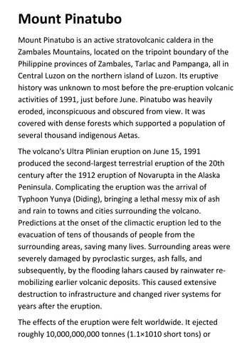 Mount Pinatubo Handout
