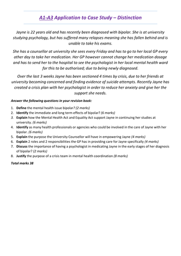 Unit 2 Working in Health and Social Care A1-A3 Revision