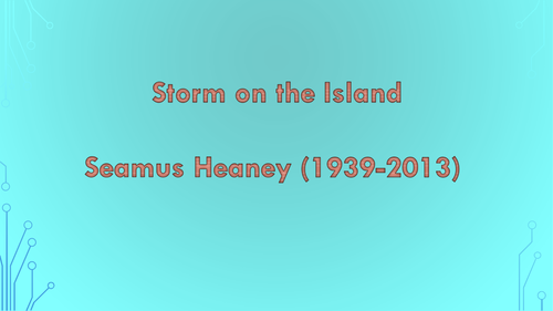 Detailed analysis of 'Storm on the Island' by Seamus Heaney including revision quiz