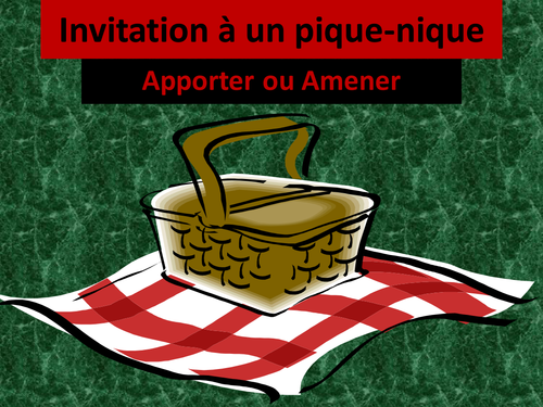 Apporter ou Amener French PowerPoint