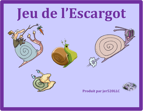 ER Verbs in French Verbes ER Escargot Snail Game
