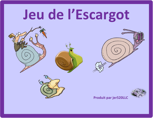 IR Verbs in French Verbes IR Escargot Snail Game