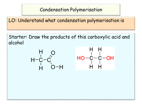 NEW AQA GCSE Chemistry Condensation Polymerisation