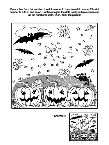 Dot To Dot And Coloring Page Halloween Bat Teaching Resources