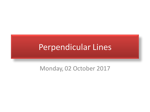 Perpendicular Lines