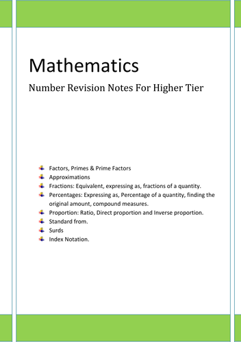 GCSE Number revision Guide