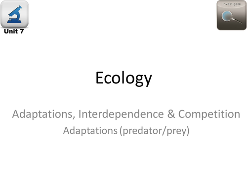 AQA Biology 4.7 Ecology - L2 Adaptations of Predators and Prey