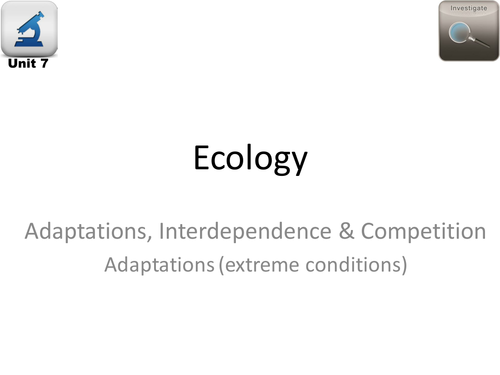 AQA Biology 4.7 Ecology – L3 Adaptations for Extreme Conditions