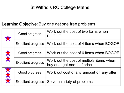 WHOLE LESSON BUY ONE GET FREE CALCULATIONS