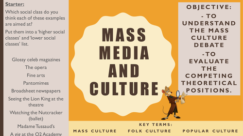 AQA A2 Sociology- Mass Media: Media and Culture