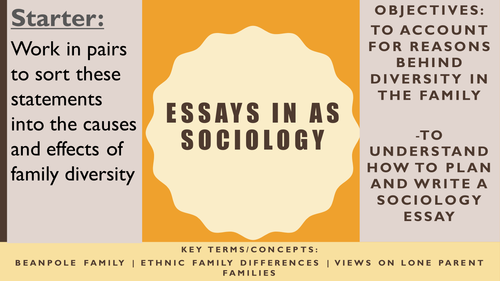 AQA AS Sociology- Families & Households: Family Diversity Essay Exemplar
