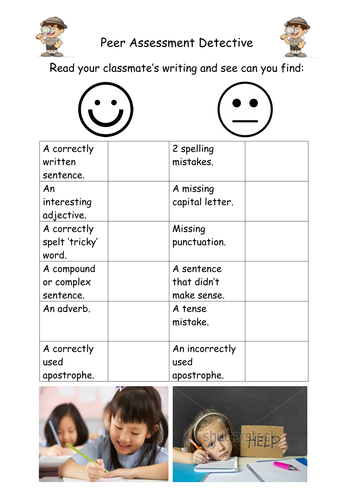 Peer Assessment Writing Checker Chart