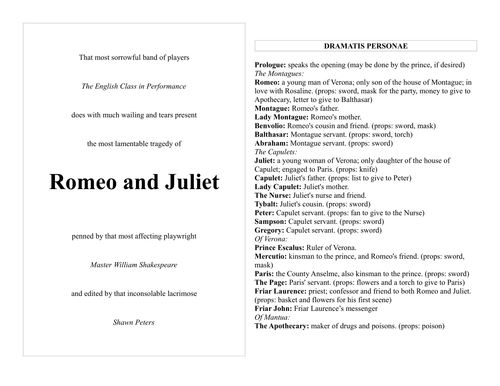 Abridged Romeo and Juliet script