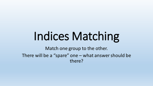 Indices Matching