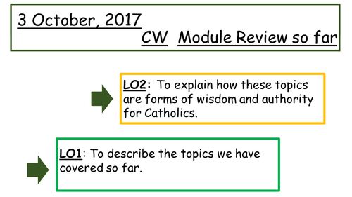 1.3 Sources of Wisdom Revision Lesson