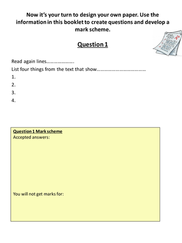 AQA English Lang Paper 1A- Design your own exam paper