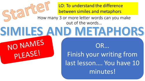 Descriptive writing KS3