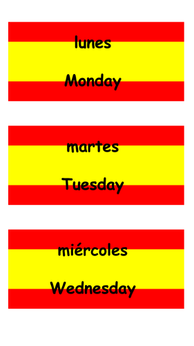 Spanish - Days of the week