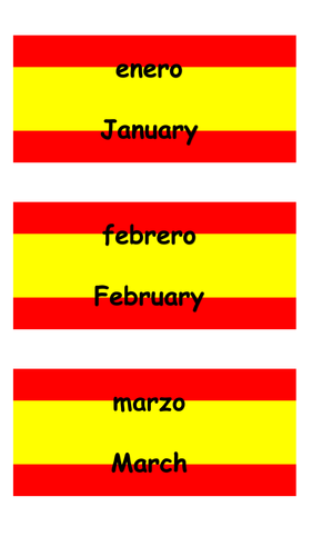 Spanish - Months of the year