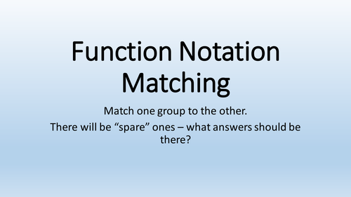 Function Notation Matching