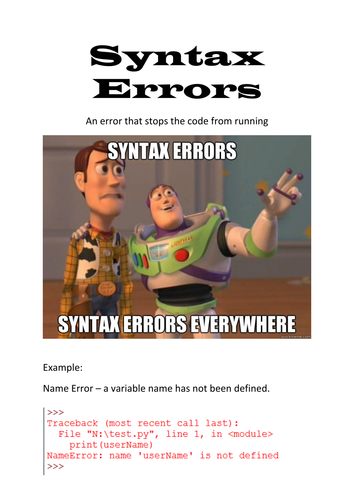 Syntax Errors Display Poster