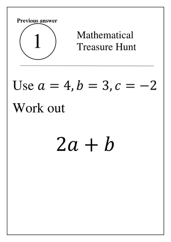 A "treasure hunt" activity on substitution