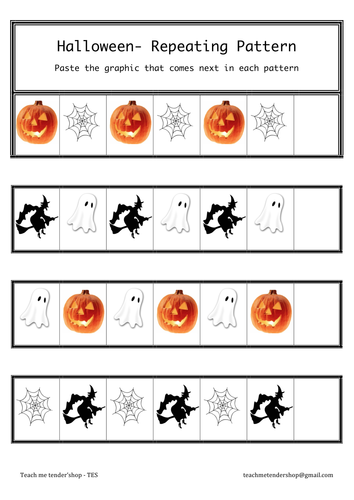 Repeating Pattern- Halloween. TEACCH
