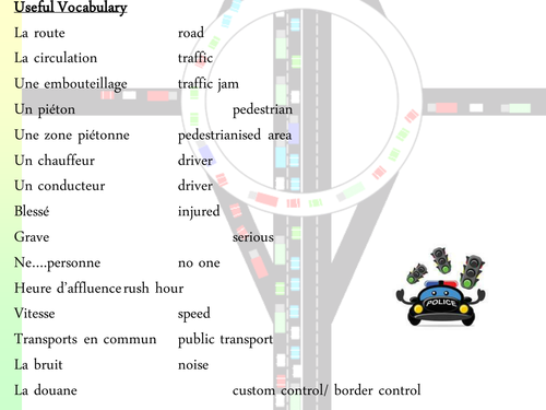 road and traffic problems reading comprehension and vocabulary